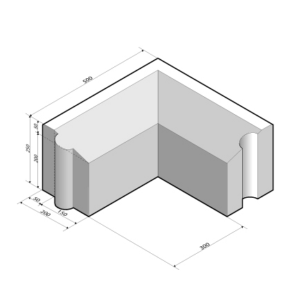 Rijwielpadband 5/20x25 hoekstuk 90' inw