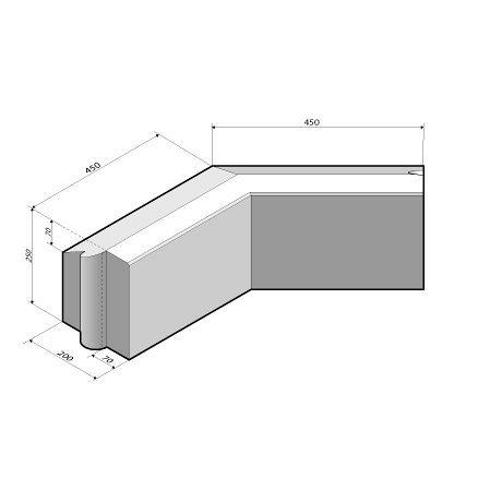 Rijwielpadband 7/20x25 hoekstuk 135' uitw