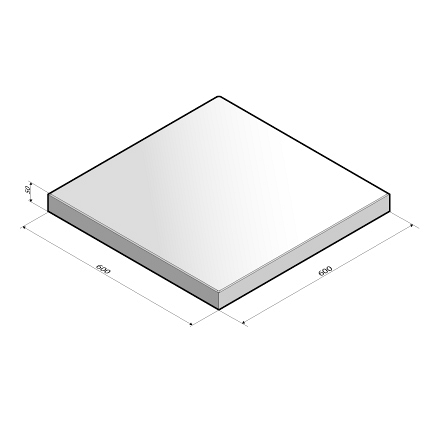 Tegel 60x60x5 cm komo