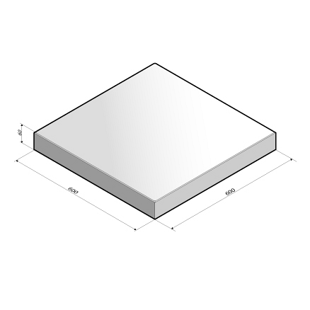 Tegel 60x60x6 cm komo