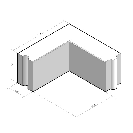 Opsluitband 15x25 hoekstuk 90'