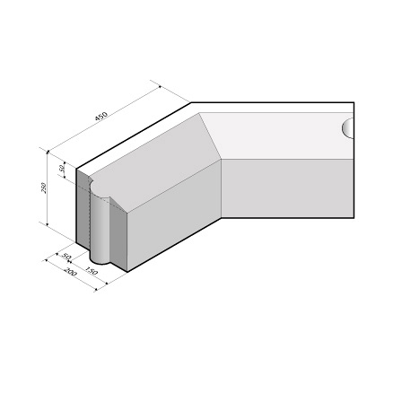 Rijwielpadband 5/20x25 hoekstuk 135' inw